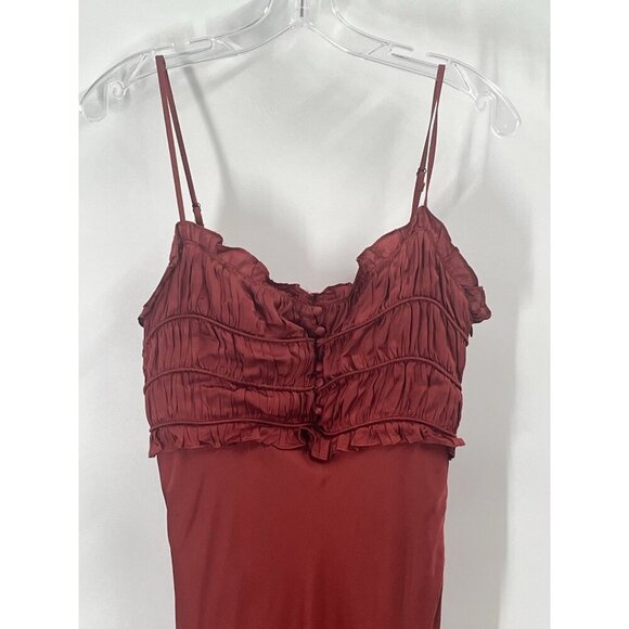 Astr the Label Red Ruffle Silky Maxi Dress Sz S NWOT - Picture 3 of 7
